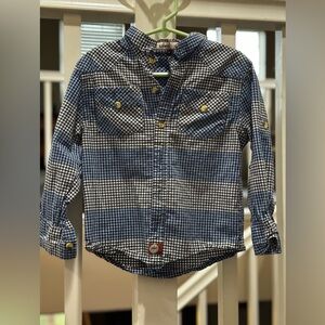 Classic Blue Checkered Kids Button-Down Shirt